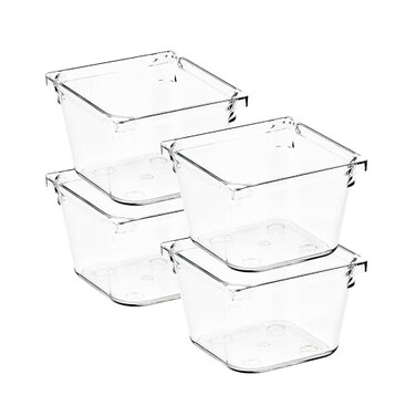 Ravinte Decor 4 Pack Drawer Organizer 3 X 3 Clear Acrylic Storage Bins with NonSlip Pads Versatile Desk Tray for Makeup Jewelry Kitchen Bathroom and Office Organization