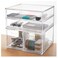 STORi Stackable Desk Organizer Drawers Clear Pen Pencil Makeup Brush Holder for Desktops and Vanities 4 Multisize Drawers Made in USA