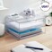 STORi STAX Plastic Stackable Organizer Drawers Set of 2 Clear 125 Wide Set Includes Two Open Drawer Organize Office Desk Accessories Sort Paper Made in USA