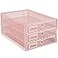 Annova Desk Organizer Wire Mesh 3 Tier Sliding Drawers Paper SorterMultifunctionalPremium Solid Construction for Letters Documents Mail Files Paper Kids Art Supplies Light Pink