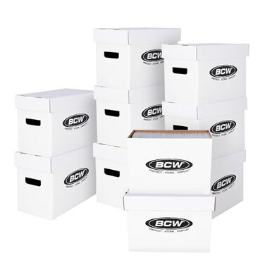 BCW Short Comic Storage Box 10 Pack Holds 150175 CurrentSilver Age Comics Stackable Durable 200 lb Strength