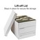 STAPLES Corrugated File Box Lift Off Lid LetterLegal Size WhiteBlack 10Pack