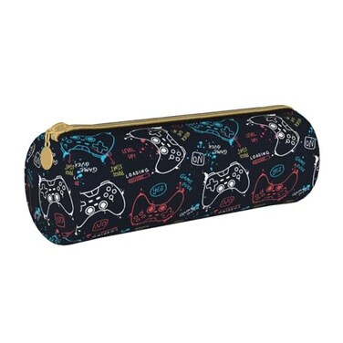 Aoojanu Video Game Controller Leather Pencil Case Zipper Pen Makeup Cosmetic Holder Pouch Stationery Bag For School Work Office