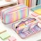 BETURETOP Large Pencil Case Big Capacity Pencil Pouch Rainbow Pencil Case Organizer Cute Pencil Box Pen Bag for Student Office Back to School Supplies