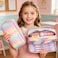 BETURETOP Large Pencil Case Big Capacity Pencil Pouch Rainbow Pencil Case Organizer Cute Pencil Box Pen Bag for Student Office Back to School Supplies