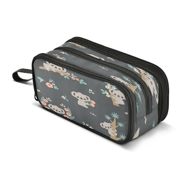 SUABO Big Capacity Pencil Case Cute Koala 3 Compartment Pen Bag Pouch Holder Box for Office College School Portable Storage Bag for Kids