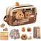 GEDEUBAN Cute Capybara Pencil Case Stationery Pouch Set with 10 Stickers2 Brooches1 Doll2 Clip1 Notepad1 Keychain4 Pens Cartuchera De Capibara