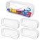 ISUSSER 5 Pack Clear PVC Zipper Pencil Pouch Pen Pencil Case Makeup Pouch Large Capacity Pencil Bag for Office Stationery Travel Storage White