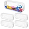ISUSSER 5 Pack Clear PVC Zipper Pencil Pouch Pen Pencil Case Makeup Pouch Large Capacity Pencil Bag for Office Stationery Travel Storage White