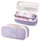 Janhavi Cute Pencil Case for Girls Simple Foldable Pouch Initial Bag for Women Adults Teens for Birthday Christmas Purple B