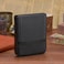 Lanxivi Genuine Leather Fountain Pen Case 6 Slot Black Leather Organizer Portable Pen Bag Pouch Drawer Style