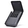 Lanxivi Genuine Leather Fountain Pen Case 6 Slot Black Leather Organizer Portable Pen Bag Pouch Drawer Style