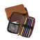 MIVLXLX Leather Pencil Case Organizer with Zipper Portable Pen Case Storage for Drawing Pencils and Markers coffee