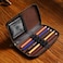 MIVLXLX Leather Pencil Case Organizer with Zipper Portable Pen Case Storage for Drawing Pencils and Markers coffee