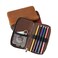 MIVLXLX Leather Pencil Case Organizer with Zipper Portable Pen Case Storage for Drawing Pencils and Markers coffee