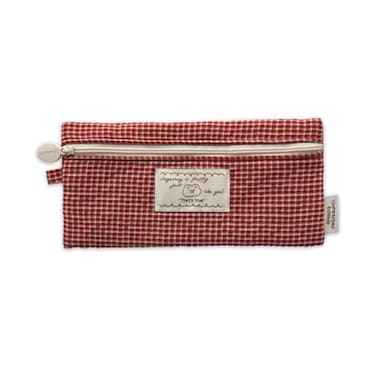 Monolike FabricCushion Pencil case Unmatched Friends Fabric Check Pencil Case Series 2 Vintage red