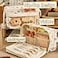 NAPIMICO Flip Top Pencil Case Cute Pencil Pouch with Kawaii Capybara Decors Makeup Bag Aesthetic Pen Holder Office Stationery Brown