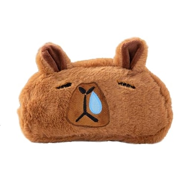 HSYHERE Novelty Funny Calm Down Soft Plush Brown Capybara Big Mouth Green Frog Soft Stuffed Surface Fluffy Clothes Zipper Pencil Box Pencil Case Pencil Storage Holder Pouch Pen Bag Snival Capybara