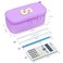 Nuozme Extra Large Pencil CaseBig Capacity Pencil PouchPersonalized Initial Pencil Bag with smooth zipperMultiple PocketsCute Aesthetic Stationery Pen Case Bag for Teen Girls College Pink E