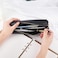 Oyachic Pencil Case PU Leather Cosmetic Makeup Bag Work Small Pen Pouch Zipper Storage Box Adults Desk Organizer PensPencilsMarkers
