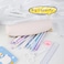 Oyachic White Pencil CaseSmall Pencil Pouch Long Leather Cute Aesthetic Makeup Pen Bag