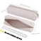 Oyachic White Pencil CaseSmall Pencil Pouch Long Leather Cute Aesthetic Makeup Pen Bag