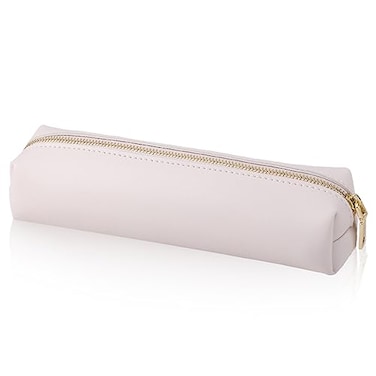 Oyachic White Pencil CaseSmall Pencil Pouch Long Leather Cute Aesthetic Makeup Pen Bag