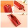 Sluxa Genuine leather pen case Cowhide red pencil pouch with zipper Soft pen bag for adults