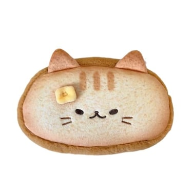 HSYHERE Super Cute Lovely Lucky Bread Toast Cat Pencil Case Big Capacity Large Soft Plush Happy Kitty Fluffy Clothes Zipper Pencil Box Case Makeup Bag Office Storage Holder Pouch Pen Bag Ginger Cat