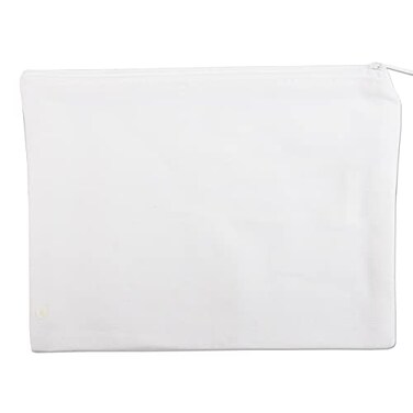 Threadart Canvas Pencil Pouch White with Zipper For Organization Small Tools Makeup Organizer Bag 100 Cotton Canvas Heavy Duty 7 x 925