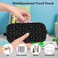 WOBAGMEN Double Layer Pencil Case with Handle Large Pencil Bag Cute Print Pencil Pouch for Boys Girls Black Leopard