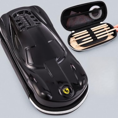 XZR Supercar Pen Case Box Bag Stocking Stuffers Large Capacity Organizer Cool Supercar Pencil Bag Storage Box EVA Material Nice Gift Black