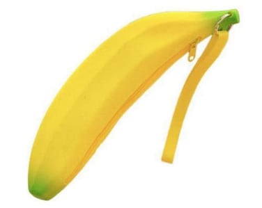 Cafurty Banana Bag Banana Shape Purse Pen Funny Pencil Case Cute Silicone Pencil Case Coin Bag Key Pouch Yellow