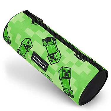 Minecraft Boys Gamer School Pencil Case Round 22 cm Video Games Design Green