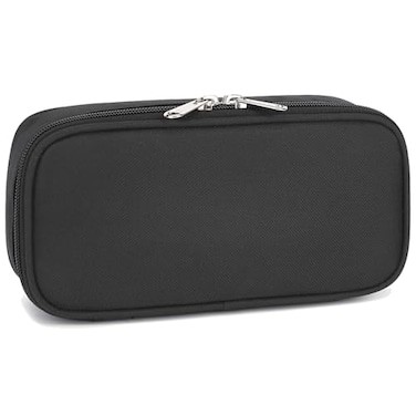 FlowFly Large Capacity Pencil Case for Kids Boys Girls Zippered MultiFunctional Pen Pouch Soft Portable Pencil Bag for School Teens Students Black