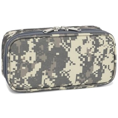 FlowFly Large Capacity Pencil Case for Kids Boys Girls Zippered MultiFunctional Pen Pouch Soft Portable Pencil Bag for School Teens Students Digital Camo