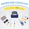 ECHSRT Jumbo Pencil Case Organizer for Men Women Extra Large Capacity Pencil Pouch Sturdy Portable Storage Bag for Office Travel Supplies Blue