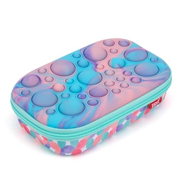 ZIPIT Bubble Pencil Case for Girls Silicone Sensory Fidget Pencil Box for School Large Capacity Stationery Organizer Box Teal Purple