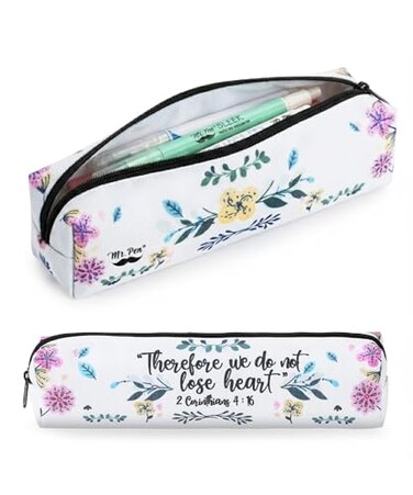 Mr. Pen Mr Pen Cute Pencil Case Pouch 2 Pack Multipurpose Canvas Bible Pencil Pouch Smooth Zipper Premium Material Neat Stitches Ideal for Stationery Cosmetics Electronics School Office Travel