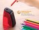 Bostitch Office Battery Pencil Sharpener Hinged Tray Colored Pencil Compatible Red BPS2RED