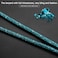 Artscope ID Card Holder Lanyard 348 All Around Bling Crystal Neck Strap Lanyard Womens Chain ID Badge Holder Necklace Blue