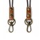 boshiho Office Lanyard Cowhide Leather Neck Lanyard Wrist Strap with Strong Clip and Keychain for Keys ID Badge Holder USB or Cell Phone 3 Size