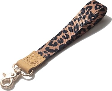 DQL Wrist Lanyard for ID Badges Cute Key ID Badge Holder Hand Wristlet Lanyard Keychain Holder for Women leopard print