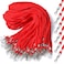 Epakh 200 Pcs Lanyards for ID Name Badge Holder Neck Lanyard Flat with Clips Neck Straps for Office School NurseRedCotton
