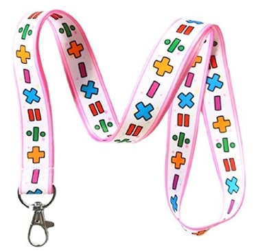 Execucat Educational Lanyard Keychain ID Badge Holder Mathematics