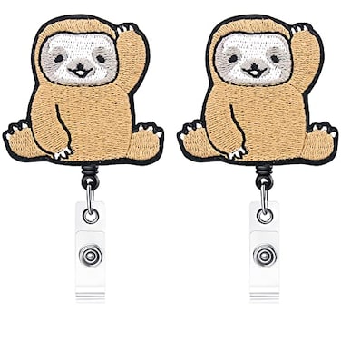 Heyah Cute Sloth Badge Reel Alligator Clip Retractable Badge Holder ID Badge Clip for Women Nurse