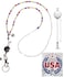 Hidden Hollow Beads Retractable Badge Reel Womens Hand Beaded Lanyard Strong ID Card Holder 34 USA Keys Teacher Nurse Cruise Autism Awareness