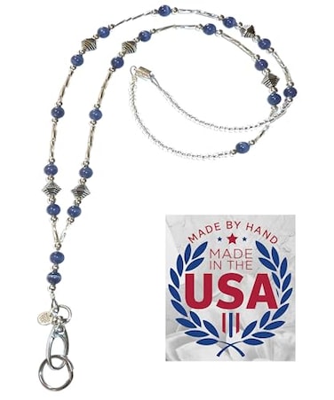 Hidden Hollow Beads Womens SUPER SLIM Hand Beaded USA Lanyards for ID Badges Cards Teacher Cruise Keys Cell Phone 34