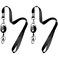 HoAoOo 2 Lanyards 2 Retractable Badge Reel with Clip and Key Ring for ID Card Holders Black