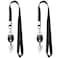 HoAoOo 2 Lanyards 2 Retractable Badge Reel with Clip and Key Ring for ID Card Holders Black